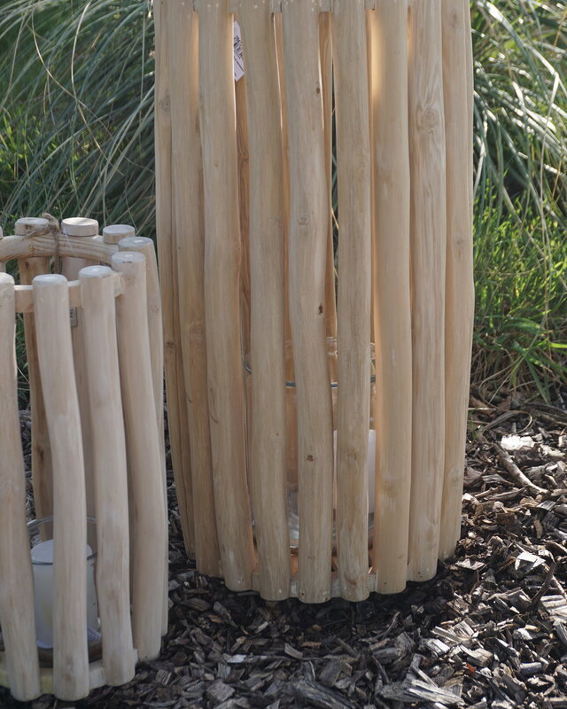 Rene Houtman Windlicht Lantaarn | Teak | Naturel | H60xD30 cm