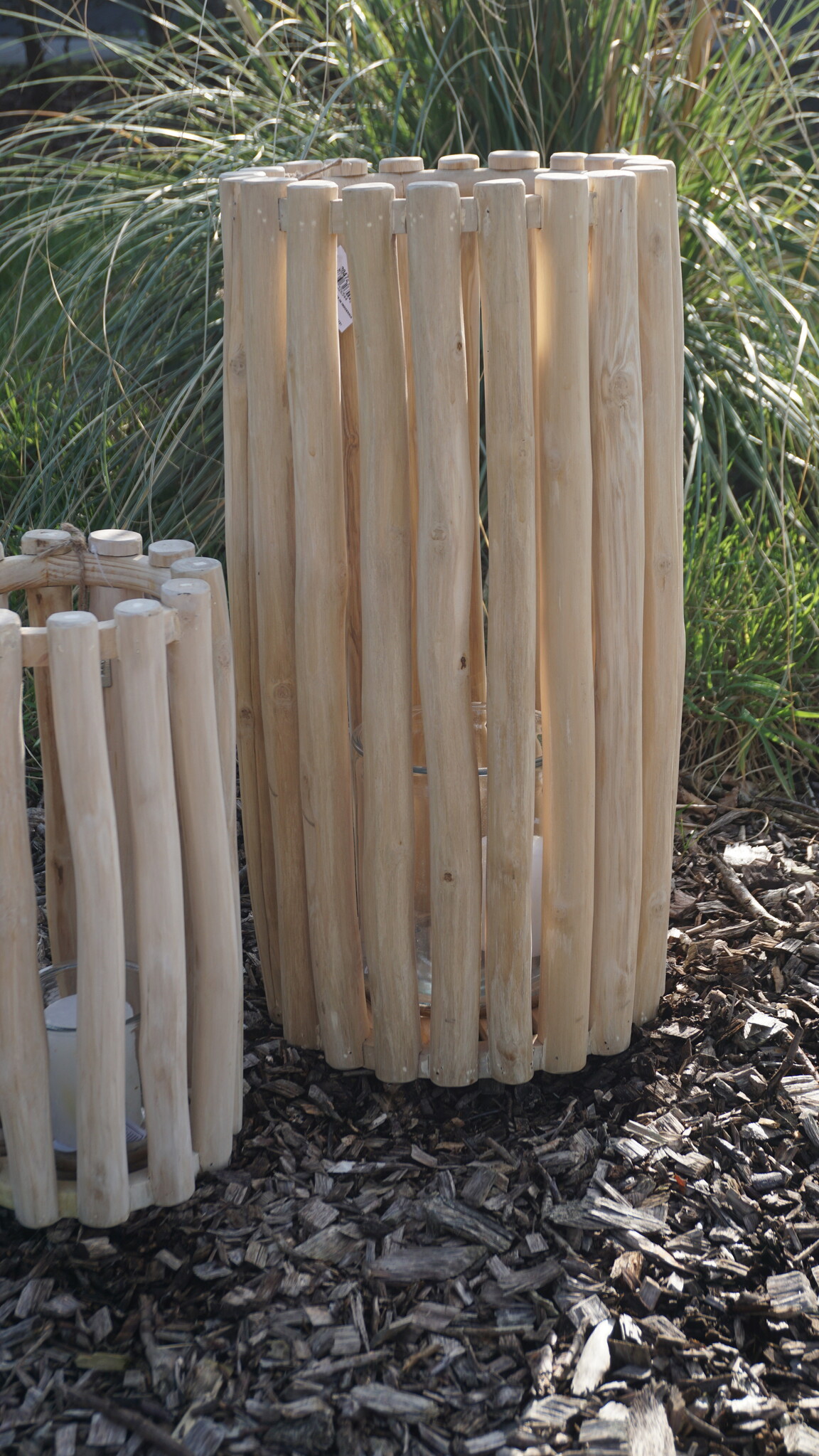 Rene Houtman Windlicht Lantaarn | Teak | Naturel | H60xD30 cm