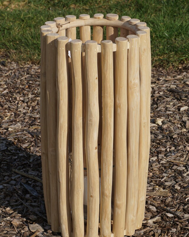 Rene Houtman Windlicht Lantaarn | Teak | Naturel | H60xD30 cm