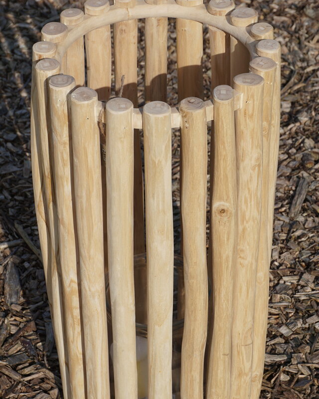 Rene Houtman Windlicht Lantaarn | Teak | Naturel | H60xD30 cm