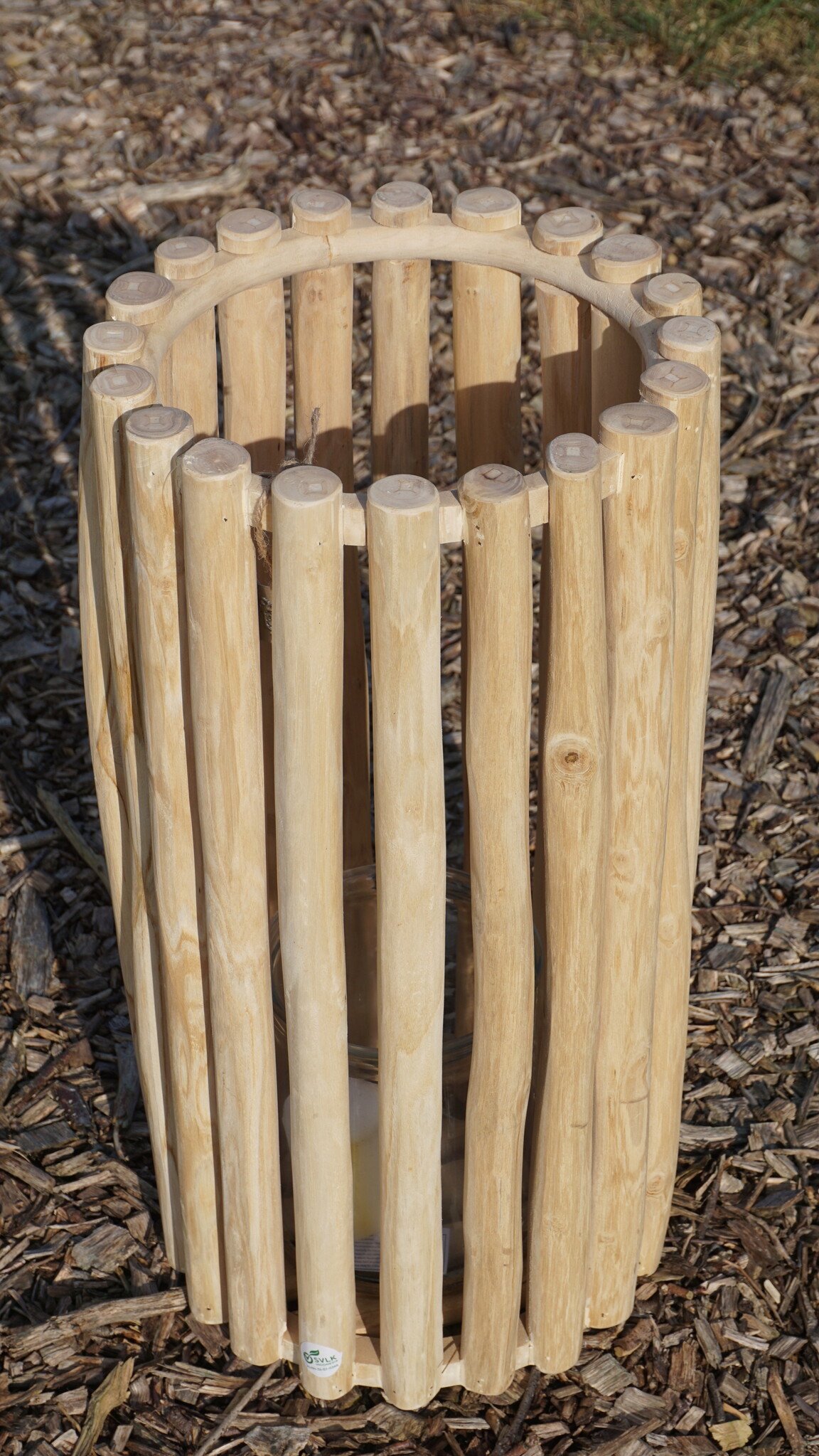 Rene Houtman Windlicht Lantaarn | Teak | Naturel | H60xD30 cm