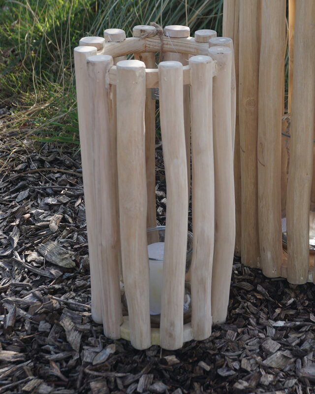 Rene Houtman Windlicht/Lantaarn | Teak | Naturel | H40xD20 cm