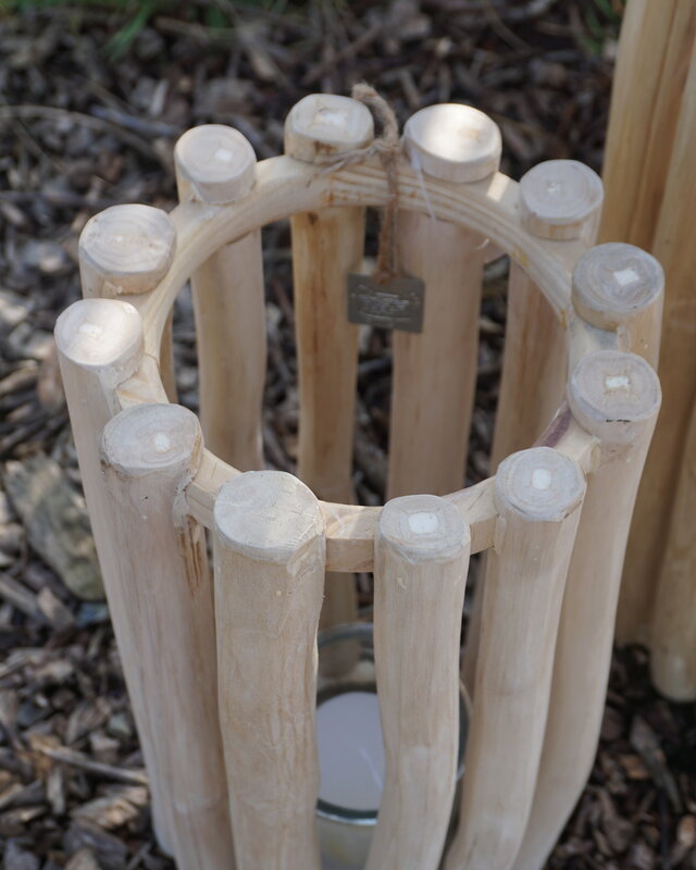 Rene Houtman Windlicht/Lantaarn | Teak | Naturel | H40xD20 cm