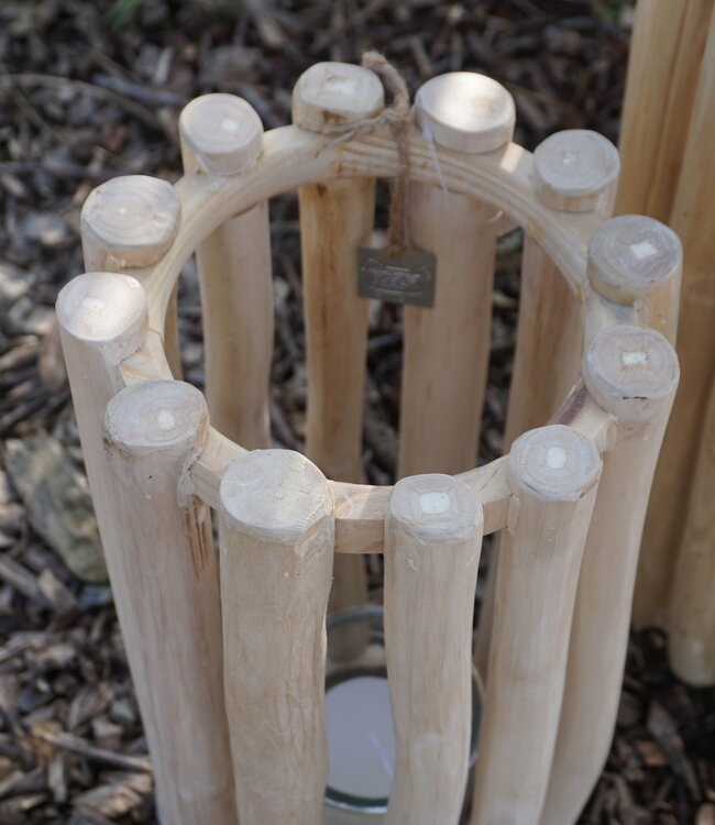 Rene Houtman Windlicht/Lantaarn | Teak | Naturel | H40xD20 cm