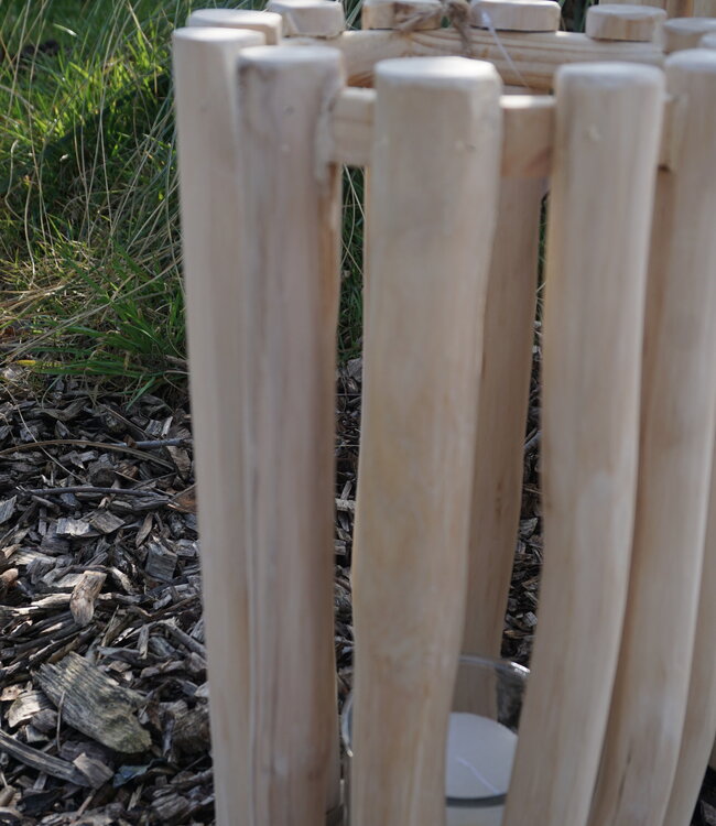 Rene Houtman Windlicht/Lantaarn | Teak | Naturel | H40xD20 cm