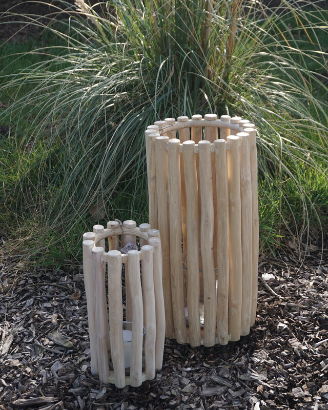 Rene Houtman Windlicht/Lantaarn | Teak | Naturel | H40xD20 cm