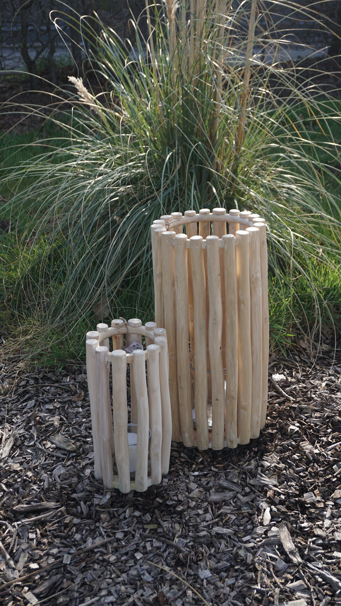 Rene Houtman Windlicht/Lantaarn | Teak | Naturel | H40xD20 cm