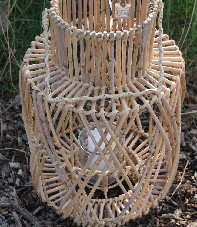 Rene Houtman Windlicht/Lantaarn | Rotan | Blond | H52xD32 cm