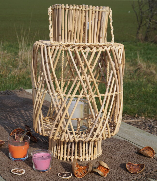 Rene Houtman Windlicht/Lantaarn | Rotan | Blond | H52xD32 cm