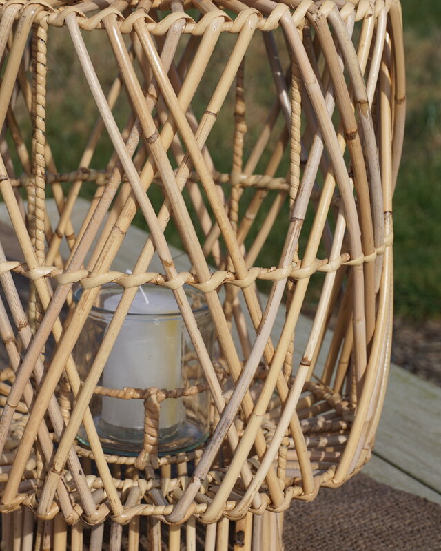 Rene Houtman Windlicht/Lantaarn | Rotan | Blond | H52xD32 cm