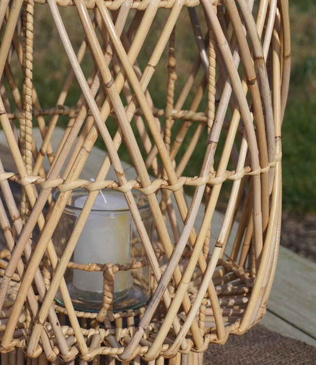 Rene Houtman Windlicht/Lantaarn | Rotan | Blond | H52xD32 cm