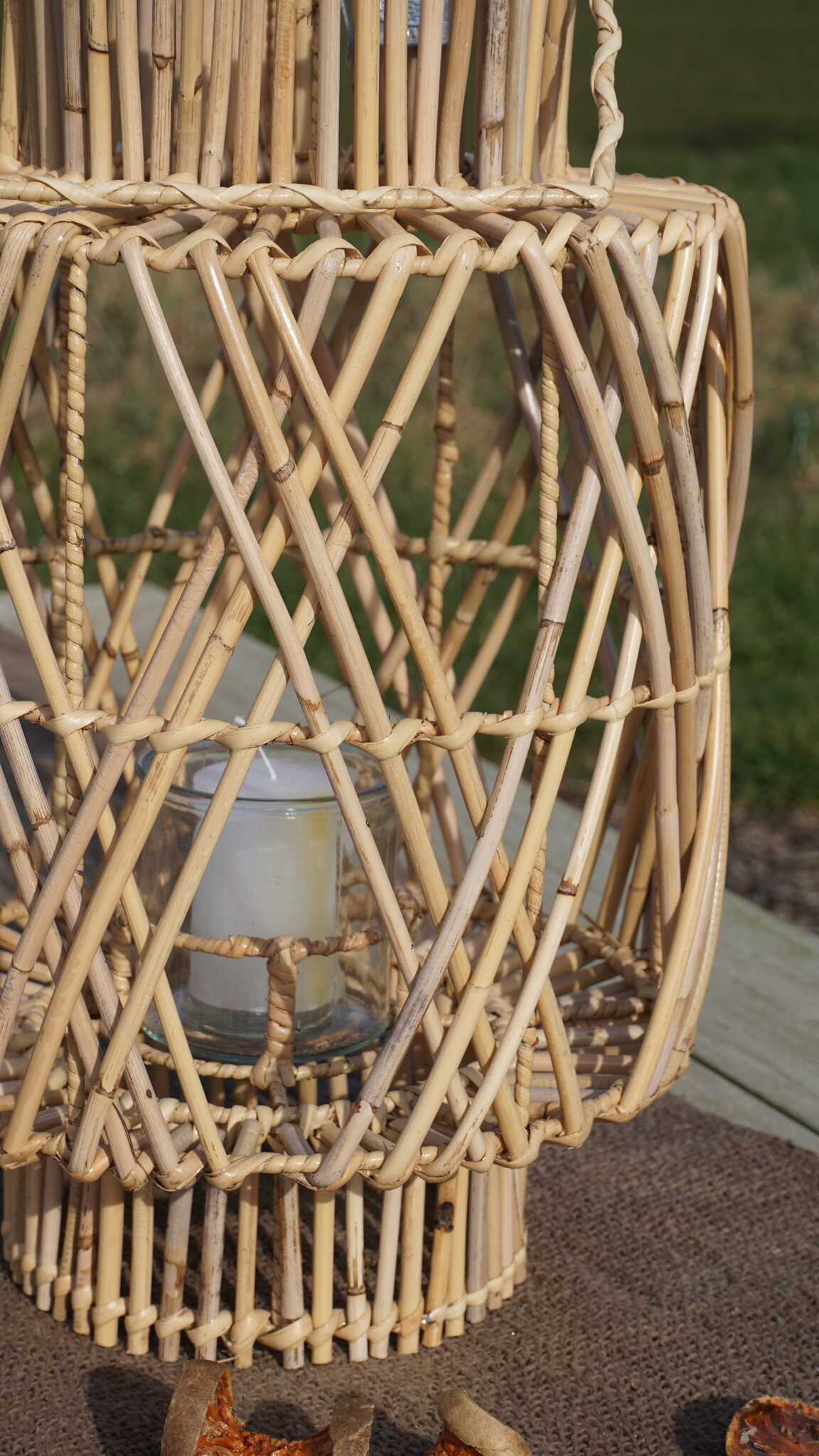 Rene Houtman Windlicht/Lantaarn | Rotan | Blond | H52xD32 cm