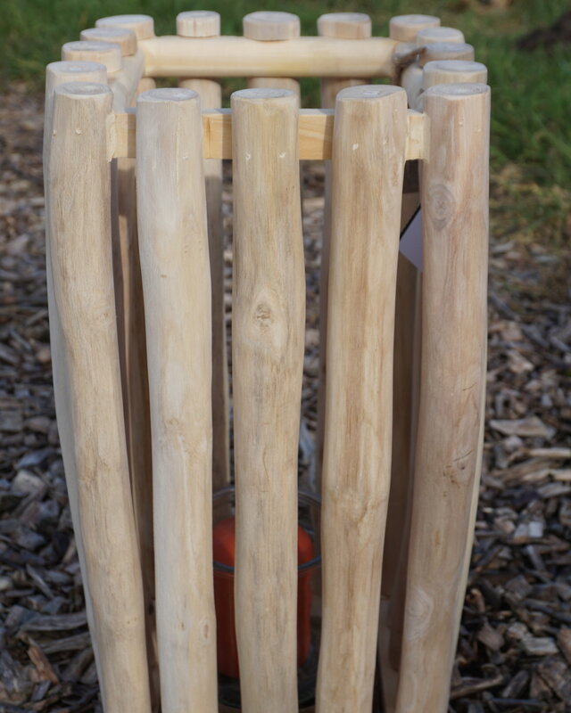 Rene Houtman Windlicht/Lantaarn | Teak | Naturel | H40xB20xD20 cm