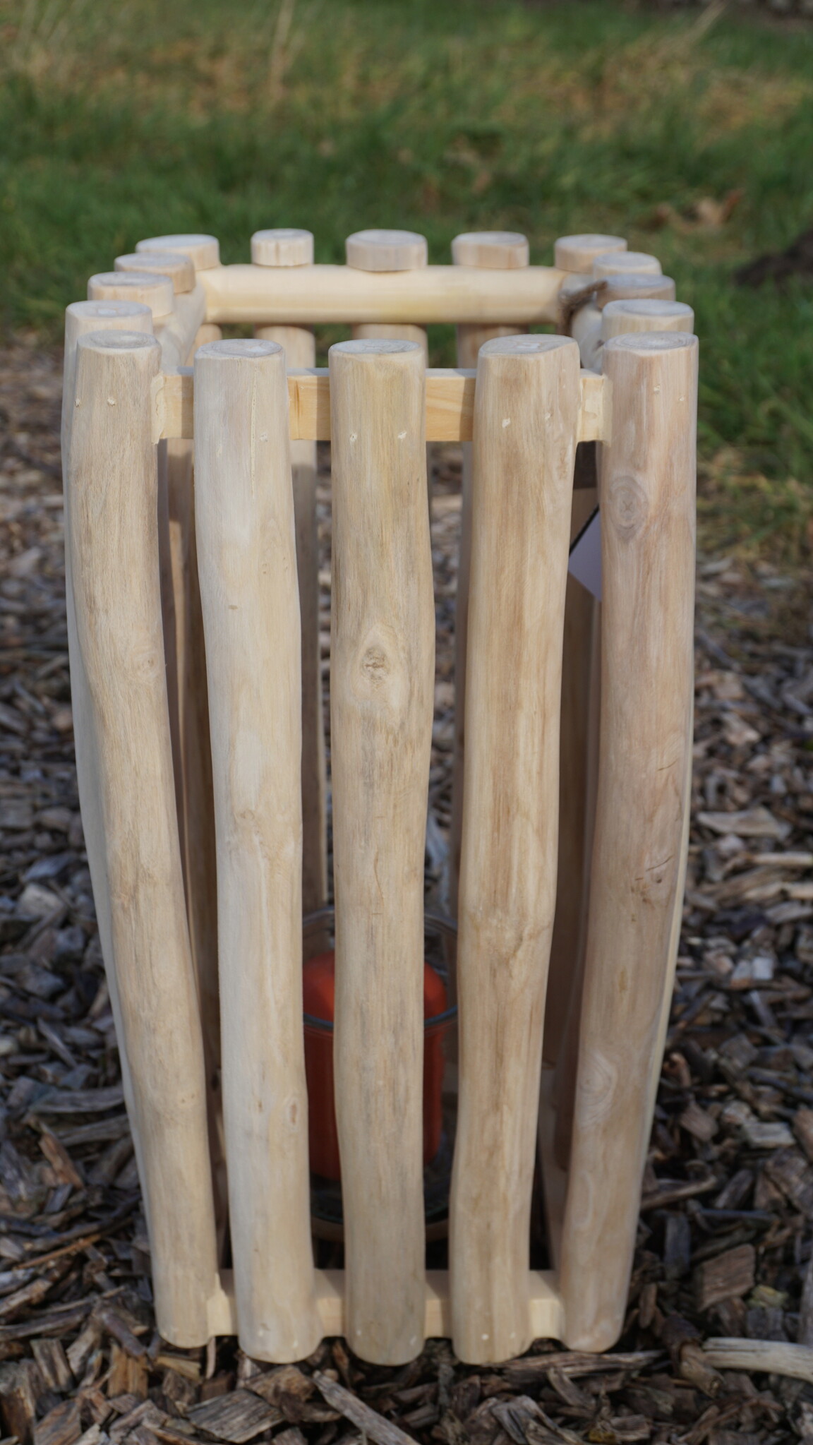 Rene Houtman Windlicht/Lantaarn | Teak | Naturel | H40xB20xD20 cm