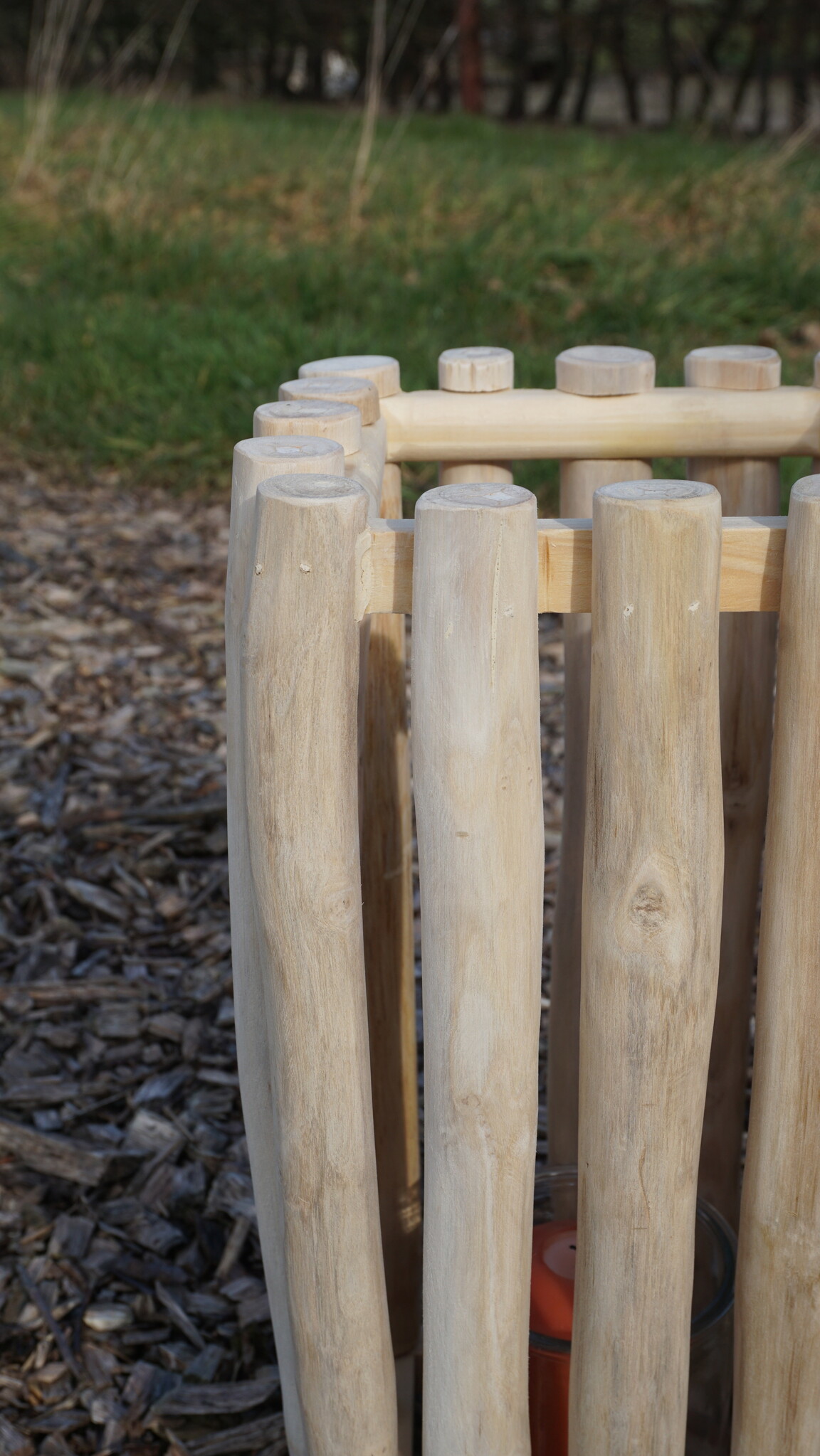 Rene Houtman Windlicht/Lantaarn | Teak | Naturel | H40xB20xD20 cm