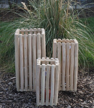 Rene Houtman Windlicht/Lantaarn | Teak | Naturel | H50xB25xD25 cm