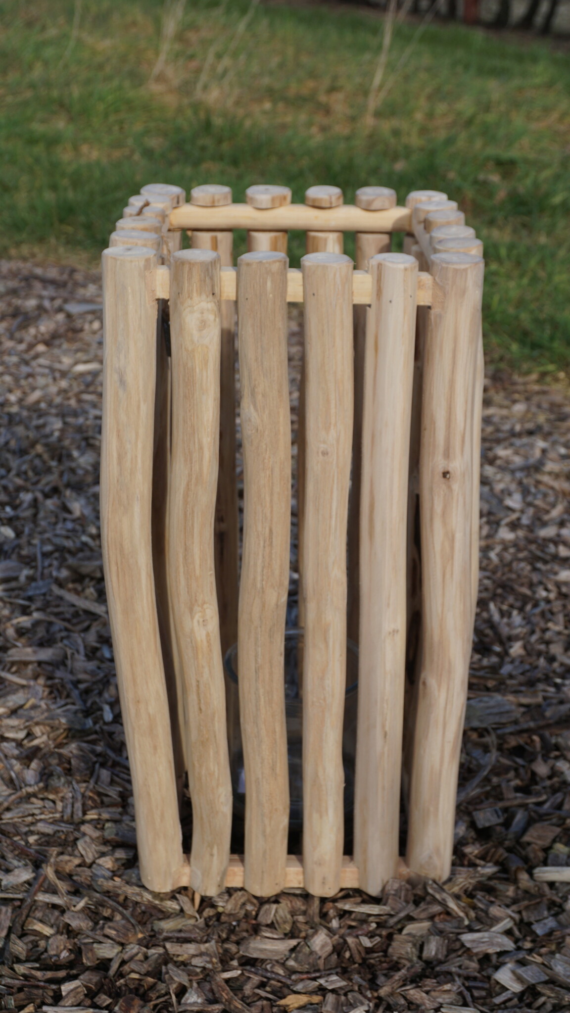Rene Houtman Windlicht/Lantaarn | Teak | Naturel | H50xB25xD25 cm