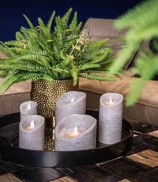 PTMD LED Lichtkaars | Set Van 5 | Rustiek Grijs | Beweegbare Vlam