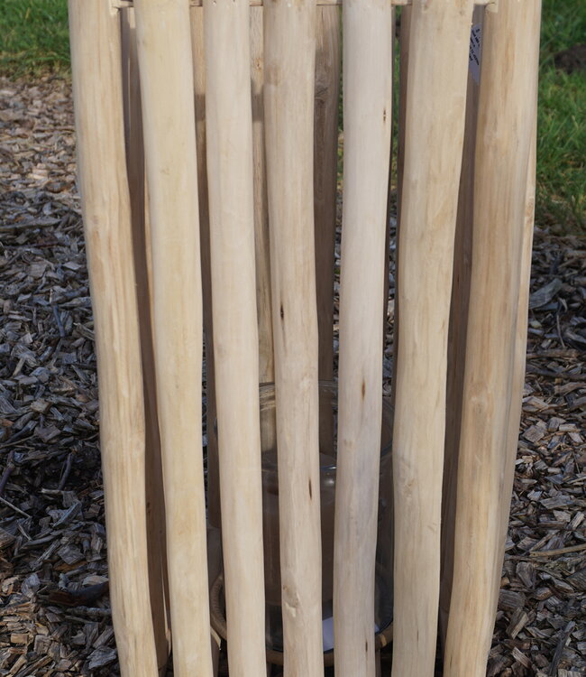 Rene Houtman Windlicht/Lantaarn | Teak | Naturel | H60xB30xD30 cm