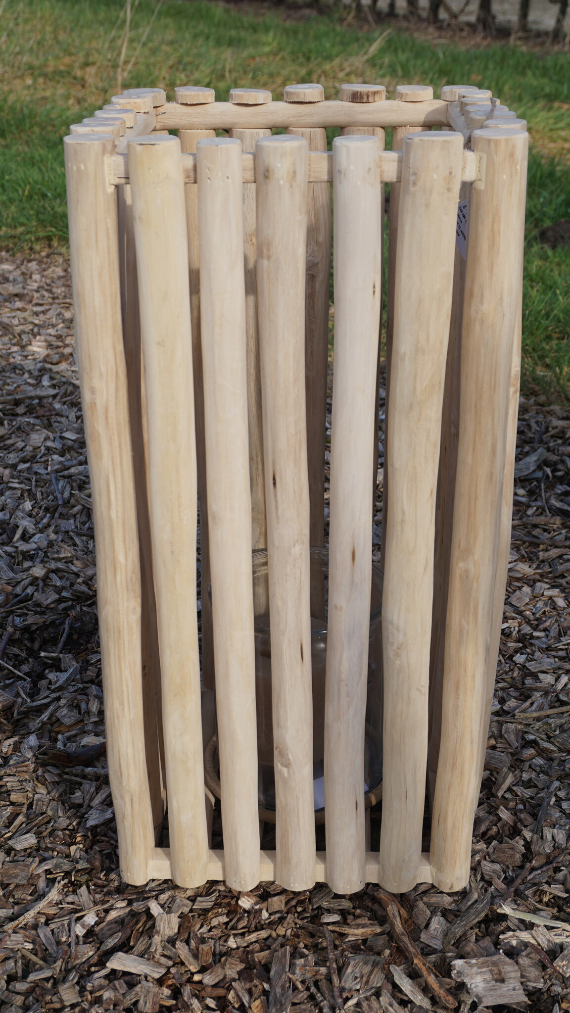Rene Houtman Windlicht/Lantaarn | Teak | Naturel | H60xB30xD30 cm