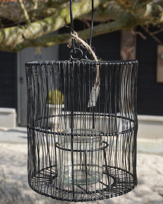 Rene Houtman Lantaarn/Windlicht | Metaal | Zwart | H20xD18 cm