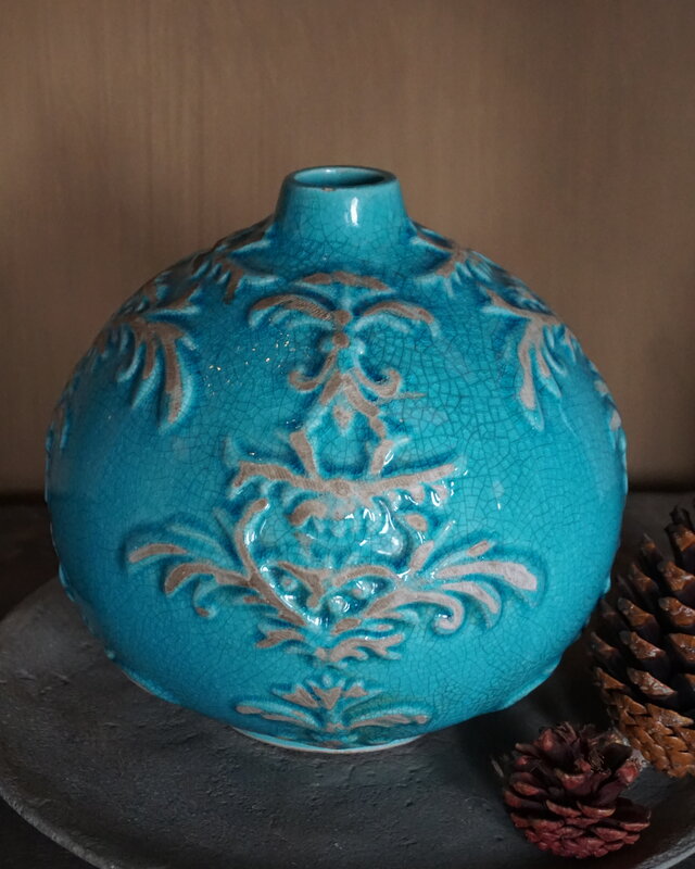 Rene Houtman Blauwe Vaas | Steen | H20 x D20 cm