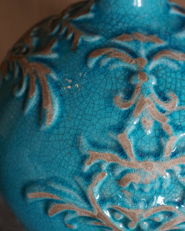 Rene Houtman Blauwe Vaas | Steen | H20 x D20 cm