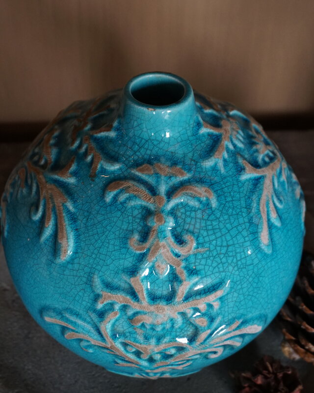 Rene Houtman Blauwe Vaas | Steen | H20 x D20 cm