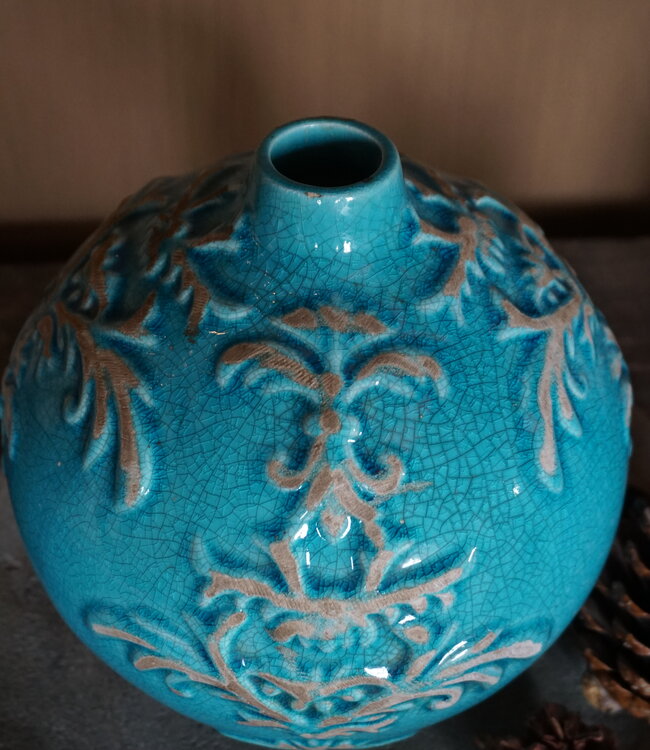 Rene Houtman Blauwe Vaas | Steen | H20 x D20 cm