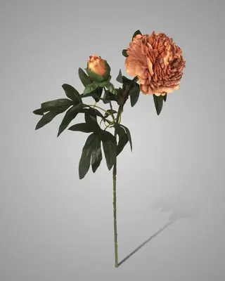 Brynxz Kunstbloem Pioenroos | Geel Bruin | L87 cm