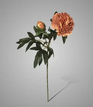 Brynxz Kunstbloem Pioenroos | Geel Bruin | L87 cm