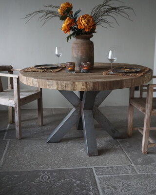 Rene Houtman Eettafel Teak Rond Barry | H79 x D136 cm
