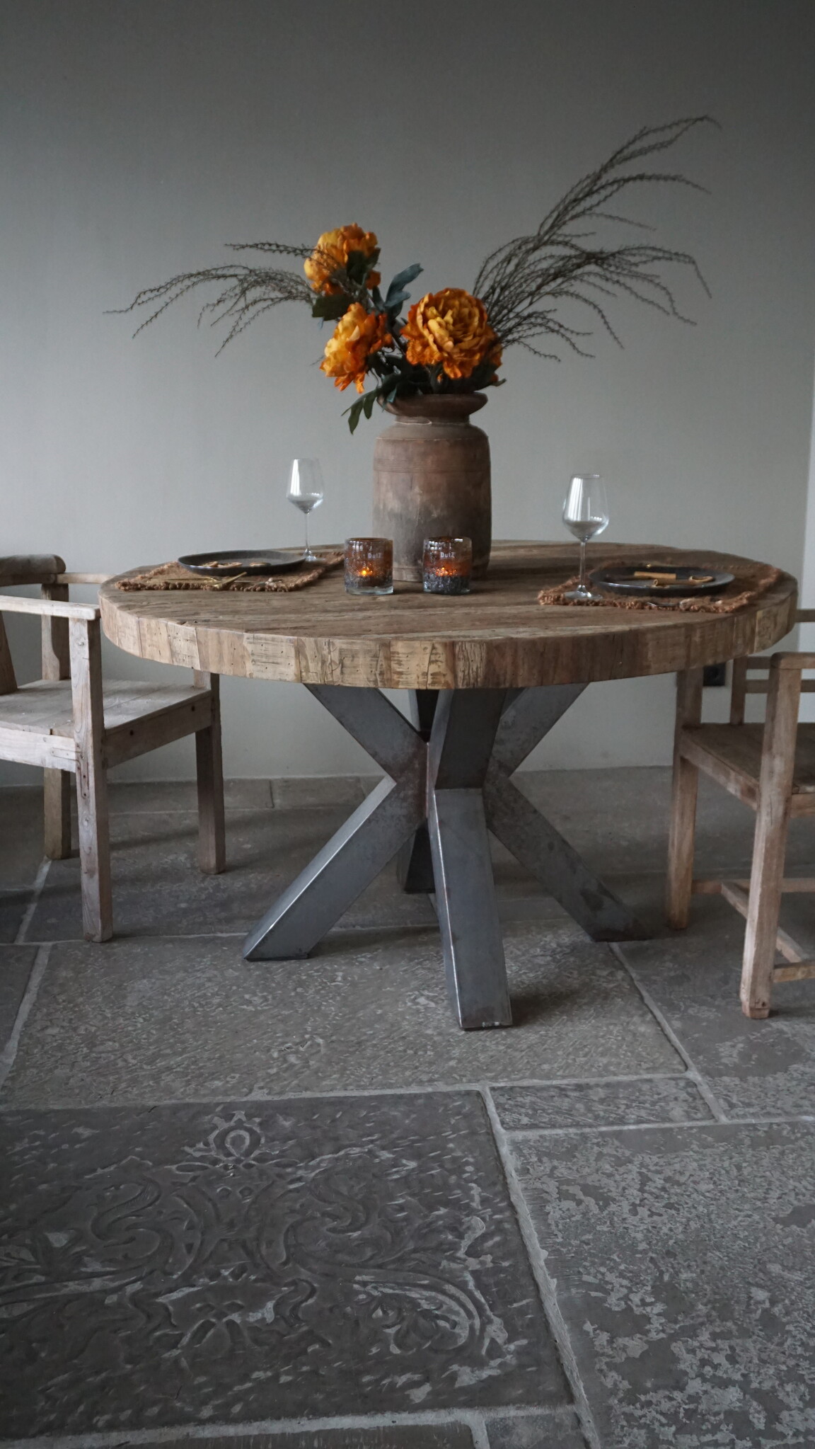 Rene Houtman Eettafel Teak Rond Barry | H79 x D136 cm