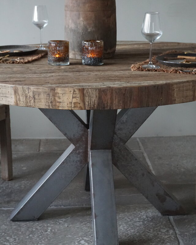 Rene Houtman Eettafel Teak Rond Barry | H79 x D136 cm