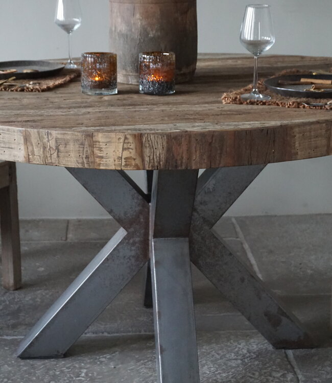 Rene Houtman Eettafel Teak Rond Barry | H79 x D136 cm