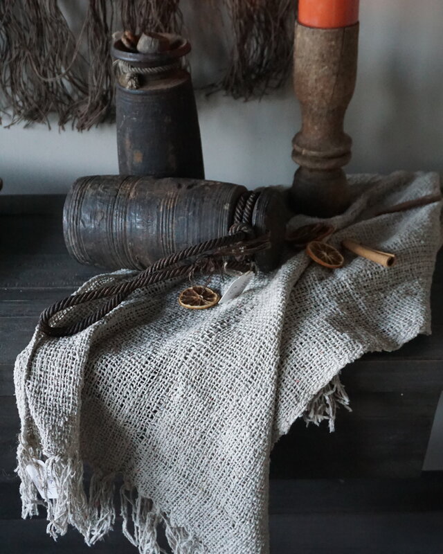 Rene Houtman Landelijke Shabby Doek | Naturel | L150 x B60 cm