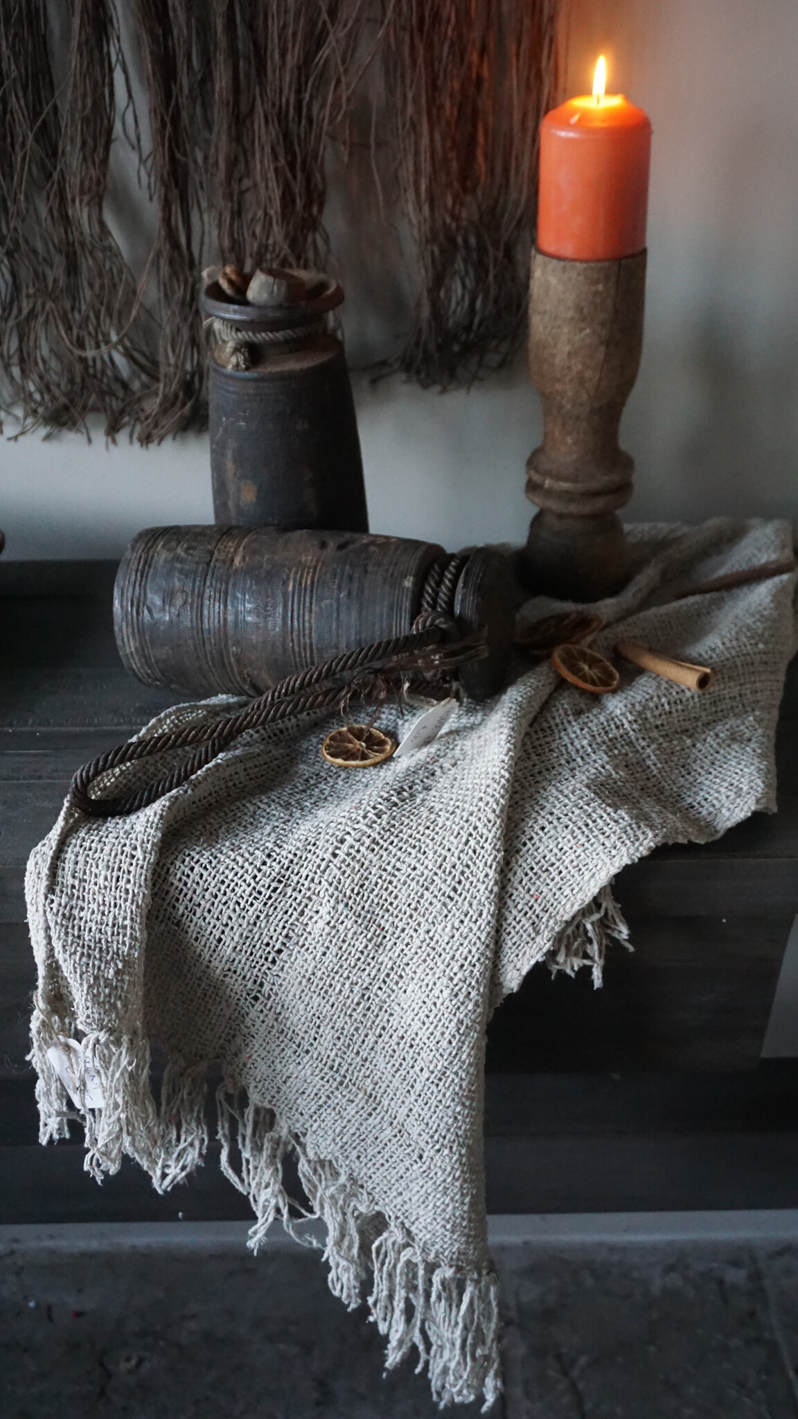Rene Houtman Landelijke Shabby Doek | Naturel | L150 x B60 cm