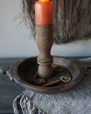 Rene Houtman Chapati Schaal | Oud Hout | H5 x B44 x D31 cm