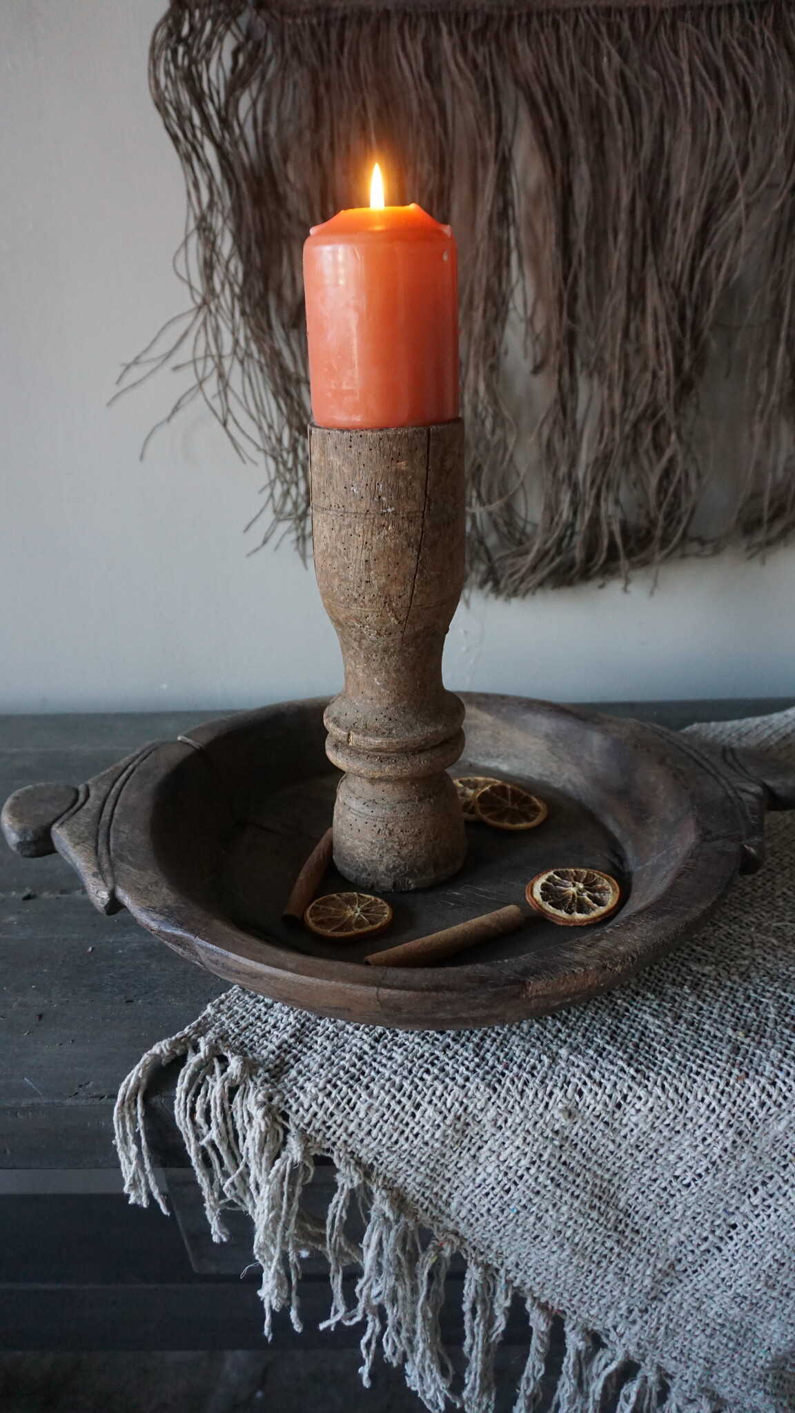 Rene Houtman Chapati Schaal | Oud Hout | H5 x B44 x D31 cm