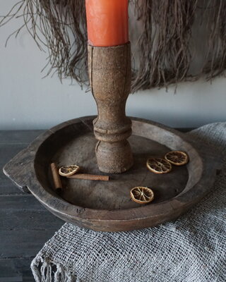 Rene Houtman Chapati Schaal | Oud Hout | H4 x B44 x D38 cm