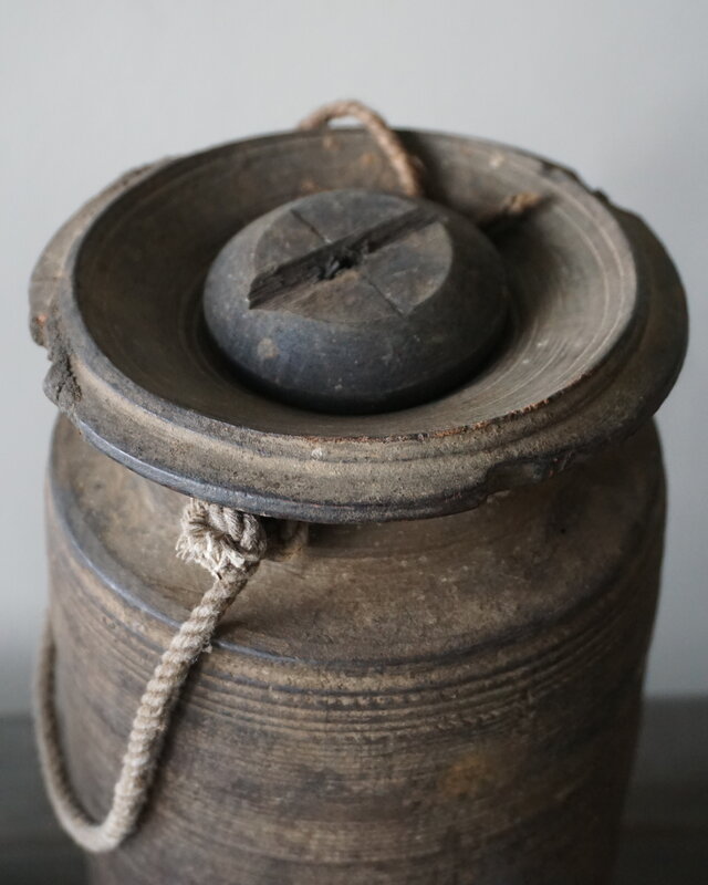 Rene Houtman Nepalese Houten Pot | Met Deksel | H29 x D14 cm
