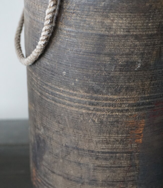 Rene Houtman Nepalese Houten Pot | Met Deksel | H29 x D14 cm