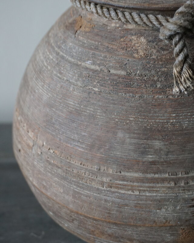 Rene Houtman Nepalese Houten Pot |Met Deksel | H22 x D17 cm