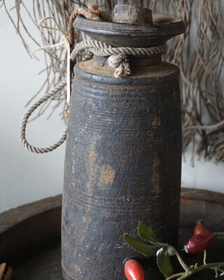 Rene Houtman Nepalese Houten Pot | Met Deksel | H24 x D10 cm
