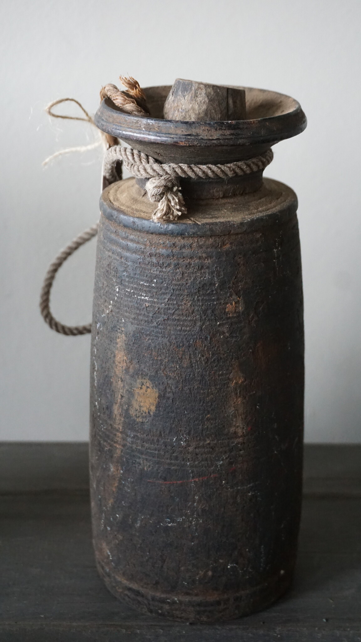 Rene Houtman Nepalese Houten Pot | Met Deksel | H24 x D10 cm