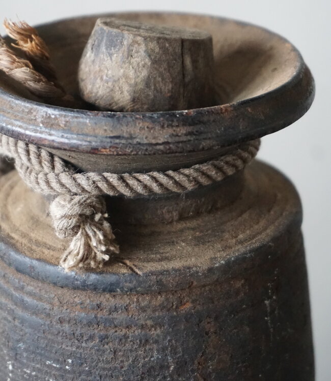 Rene Houtman Nepalese Houten Pot | Met Deksel | H24 x D10 cm