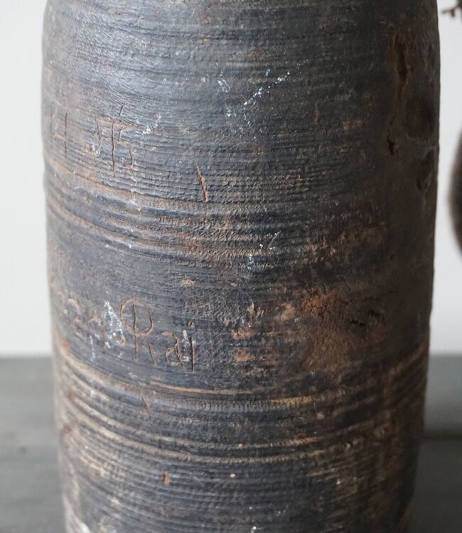 Rene Houtman Nepalese Houten Pot | Met Deksel | H23 x D10 cm