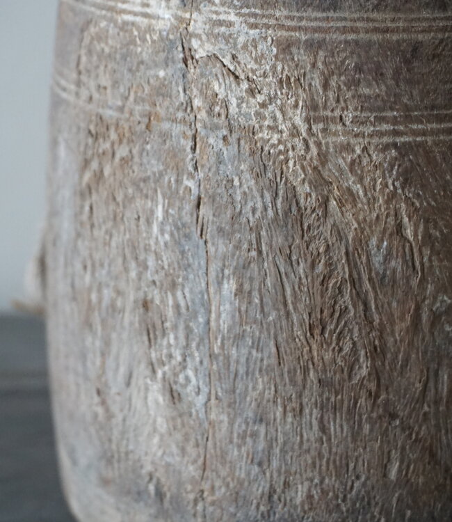 Rene Houtman Nepalese Houten Pot | Met Deksel | H30 x D15 cm