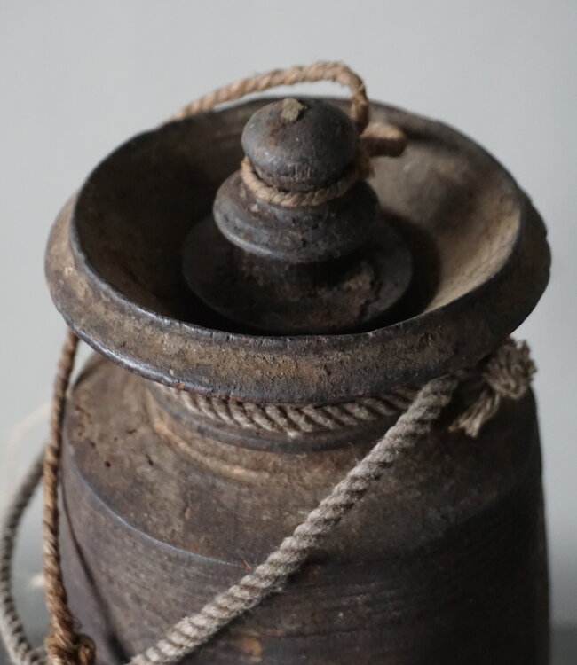 Rene Houtman Nepalese Houten Pot | Met Deksel | H30 x D12 cm