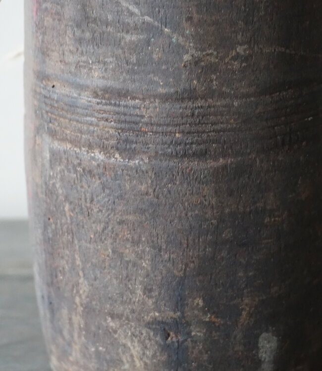 Rene Houtman Nepalese Houten Pot | Met Deksel | H30 x D12 cm